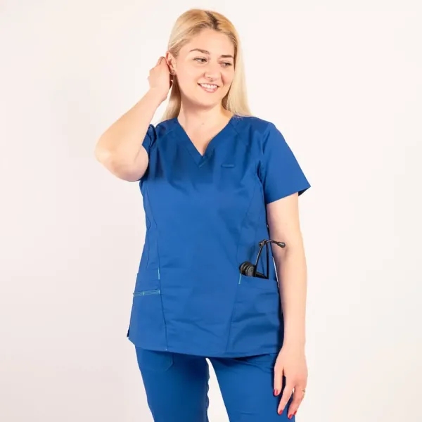 Costum medical Lotus Flex, stretch, albastru royal, CVC-NP4 CVC-SP2