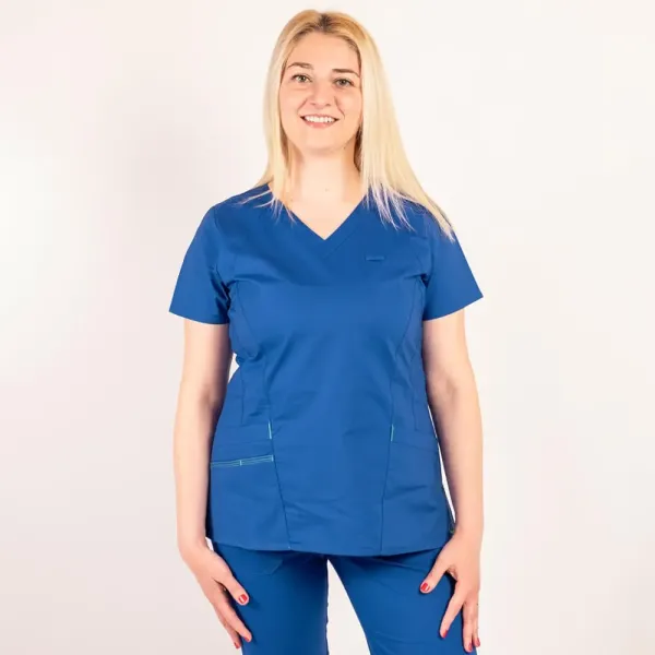 Costum medical Lotus Flex, stretch, albastru royal, CVC-NP4 CVC-SP2