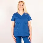 Costum medical Lotus Flex, stretch, albastru royal, CVC-NP4 CVC-SP2