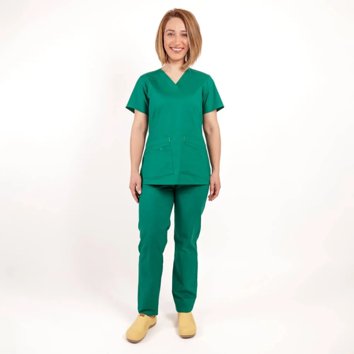 Costum medical Lotus Flex, stretch, verde hunter, CVC-NP1 CVC-SP2 - imagine 1