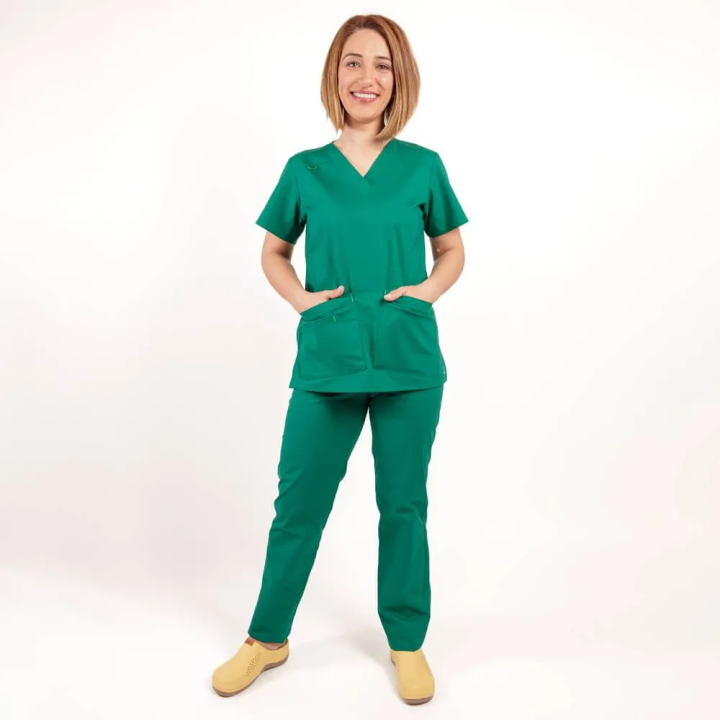 Costum medical Lotus Flex, stretch, verde hunter, CVC-NP1 CVC-SP2 - imagine 2