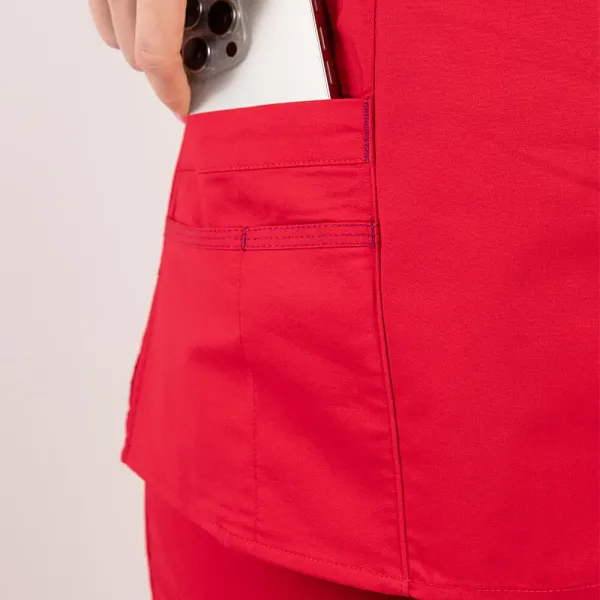 Bluza medicala Lotus Flex, stretch, rosu, CVC-NP4