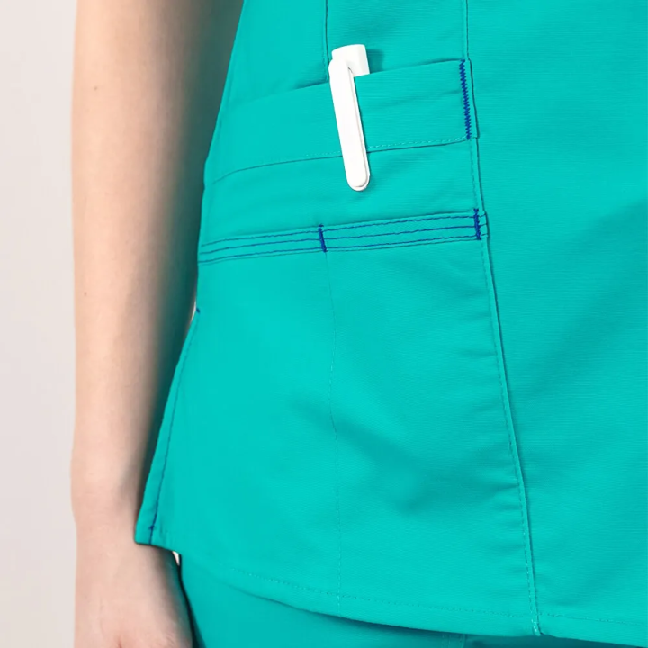 Bluza medicala Lotus Flex, stretch, sea frost, CVC-NP4 - imagine 5