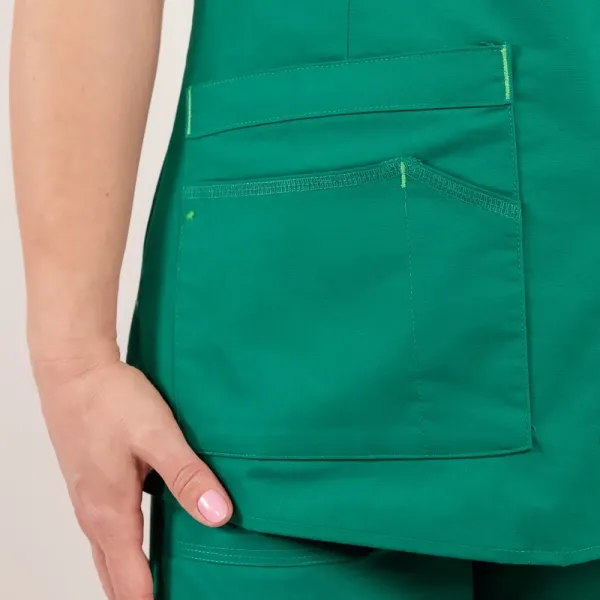 Bluza medicala Lotus Flex, stretch, verde hunter, CVC-NP1