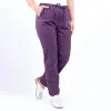 Pantaloni medicali Lotus Flex, stretch, cu elastic si snur, visiniu, CVC-SP2