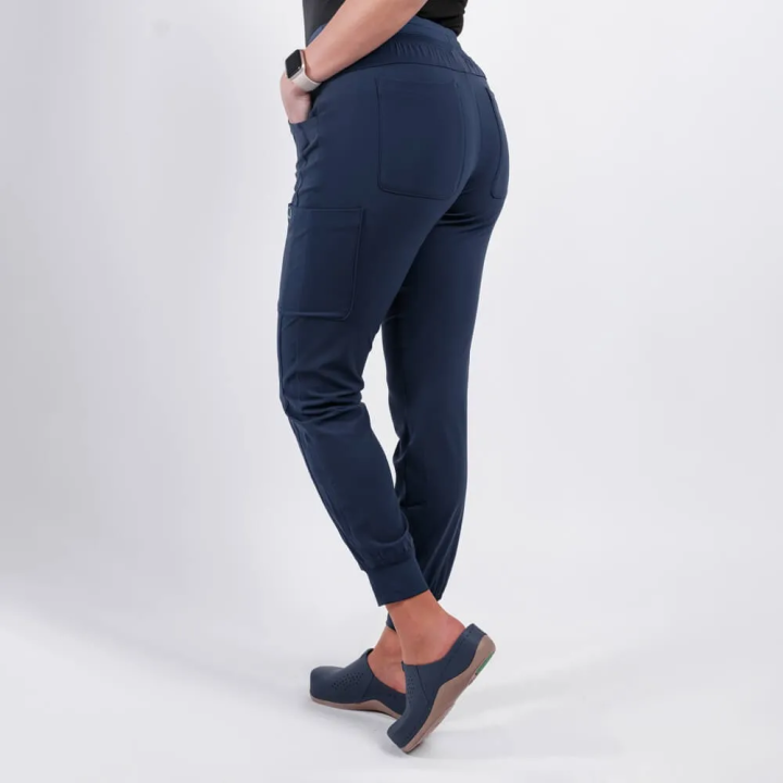 Pantaloni medicali Lotus Flex, stretch, cu snur, bleumarin, TS-SP4 - imagine 2