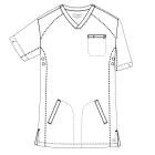 Bluza medicala Lotus Flex, stretch, negru, TS-NP9