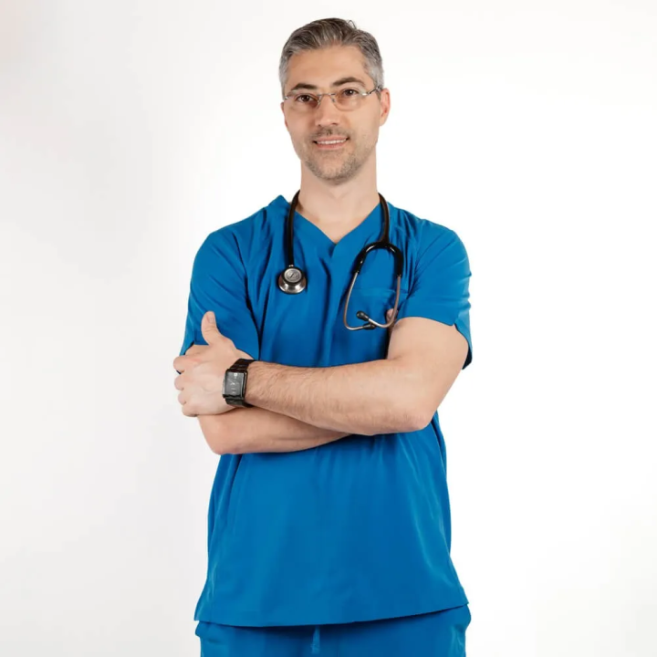Bluza medicala Lotus Flex, stretch, albastru royal, TS-NP9 - imagine 1