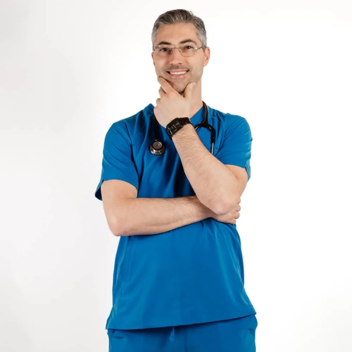 Bluza medicala Lotus Flex, stretch, albastru royal, TS-NP9 - imagine 2