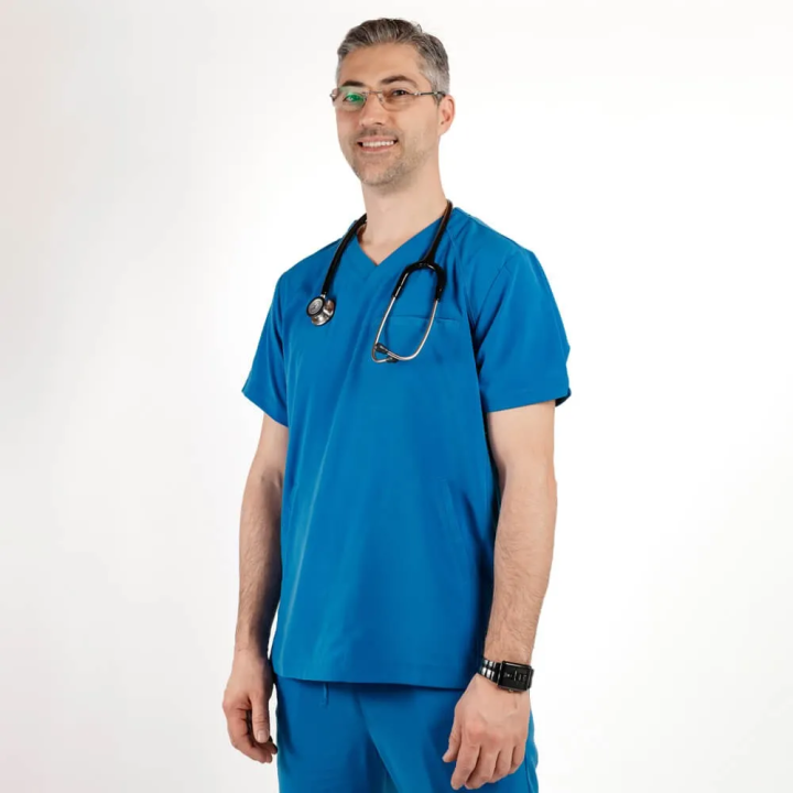Bluza medicala Lotus Flex, stretch, albastru royal, TS-NP9 - imagine 3