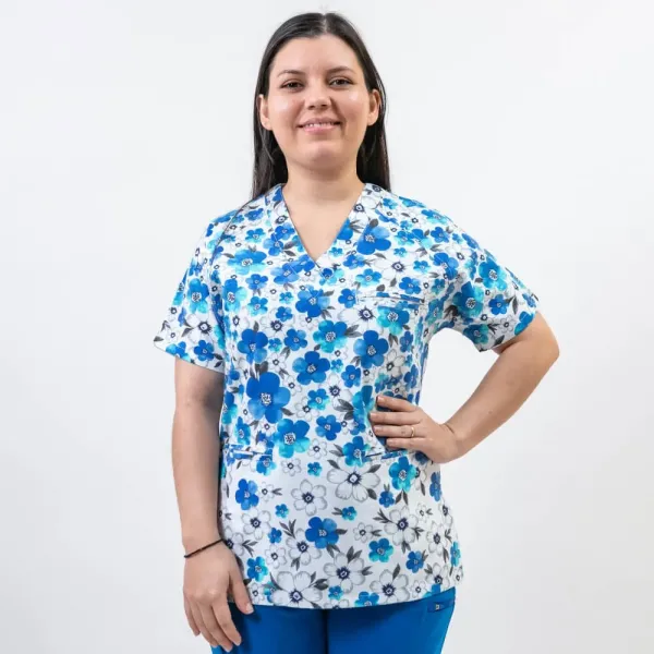 Bluza medicala imprimata Lotus 1