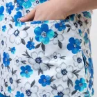 Bluza medicala imprimata, bumbac si elastan, guler in V, Spring