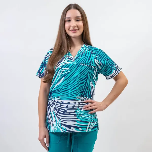 Bluza medicala imprimata Lotus 1