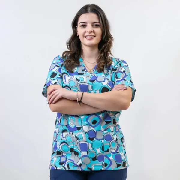 Bluza medicala imprimata Lotus 1
