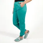 Costum Lotus 2, bluza kimono, pantaloni cu elastic in talie si manseta, turcoaz