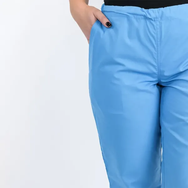 Pantalon unisex Lotus 1, cu snur, albastru deschis