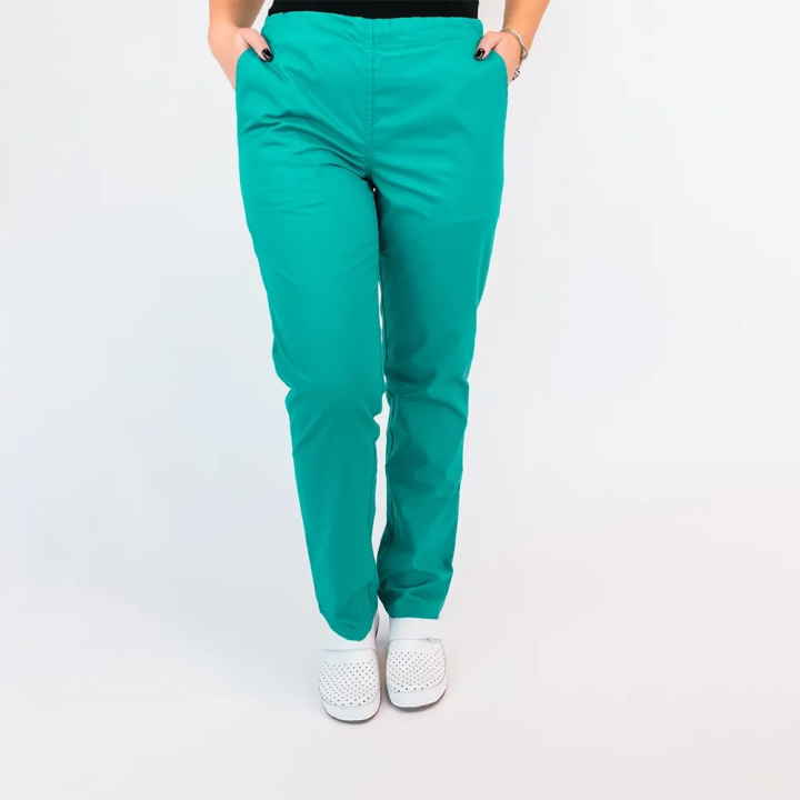 Pantalon unisex Lotus 1, cu snur, turcoaz - imagine 3