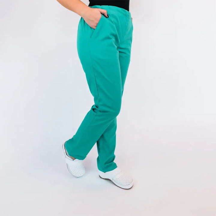 Pantalon unisex Lotus 1, cu snur, turcoaz - imagine 4