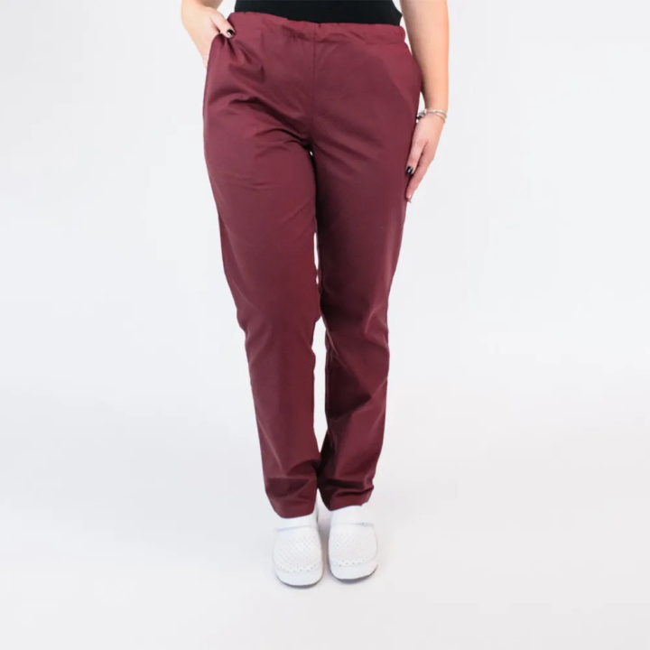 Pantalon unisex Lotus 1, cu snur, visiniu - imagine 3