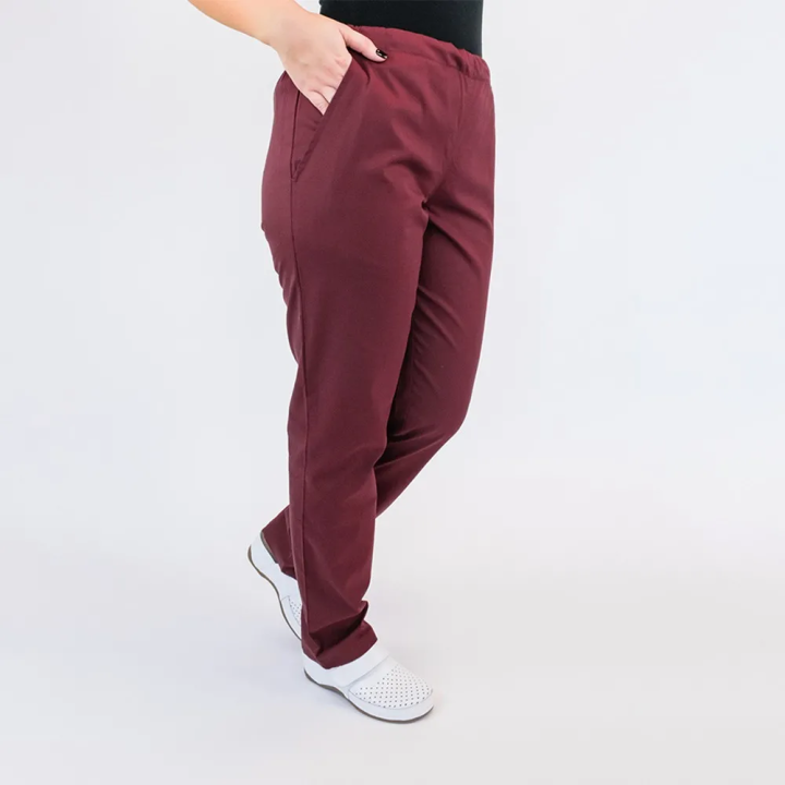 Pantalon unisex Lotus 1, cu snur, visiniu - imagine 4