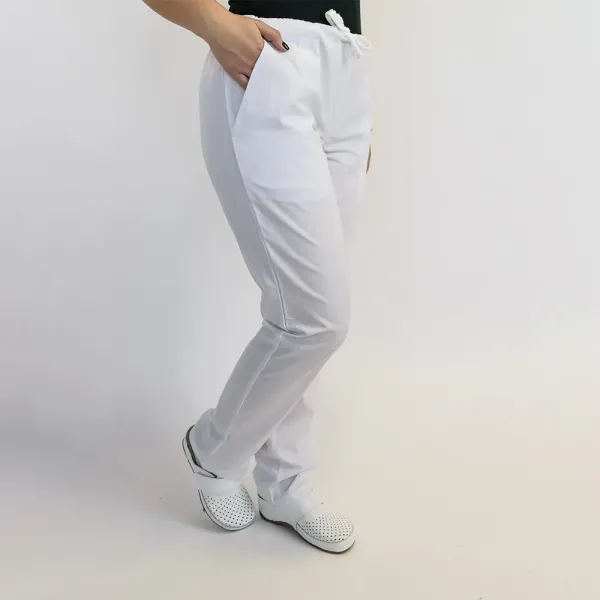 Costum Lotus, bluza cu fermoar si paspol, pantaloni cu snur, alb/mov