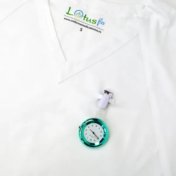 Ceas pentru doctori, cu clip-on, Lotus, turcoaz