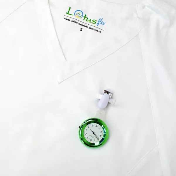 Ceas pentru doctori, cu clip-on, Lotus, verde