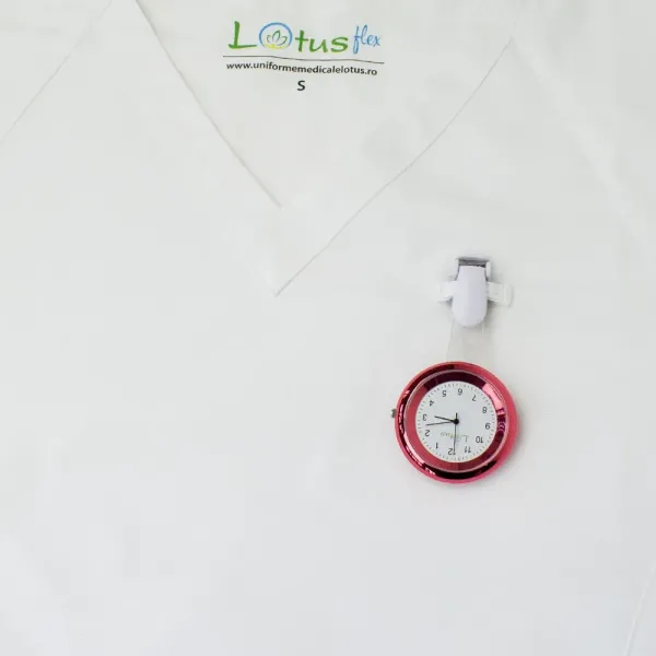 Ceas pentru doctori, cu clip-on, Lotus, rosu