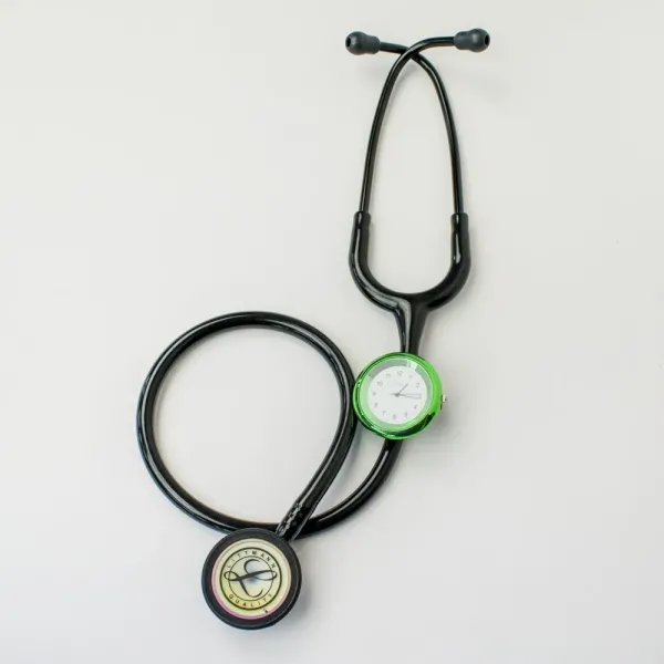 Ceas pentru doctori, cu prindere pe stetoscop, Lotus, verde