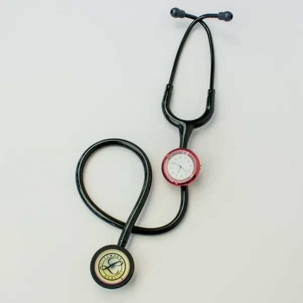 Ceas pentru doctori, cu prindere pe stetoscop, Lotus, rosu