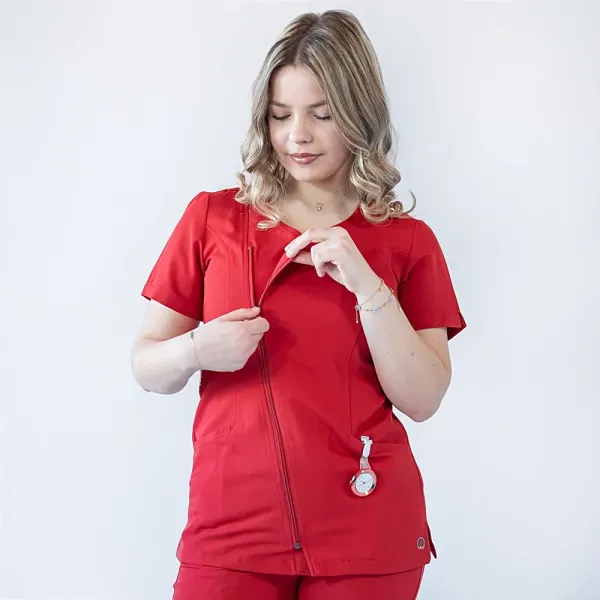 Costum medical Lotus Flex, stretch, rosu, TRS-JK1 TRS-SP9