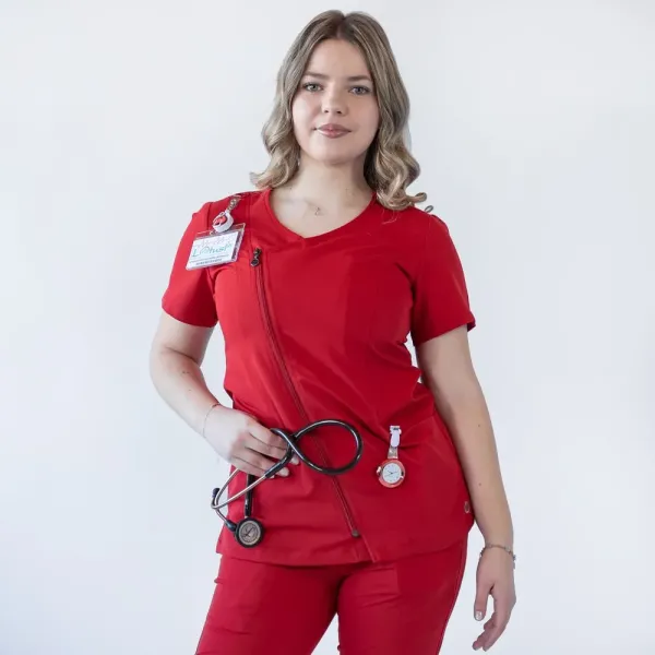 Costum medical Lotus Flex, stretch, rosu, TRS-JK1 TRS-SP9