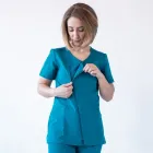 Costum medical Lotus Flex, stretch, turcoaz inchis, TRS-JK1 TRS-SP9