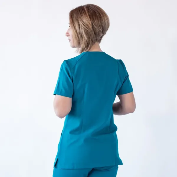 Costum medical Lotus Flex, stretch, turcoaz inchis, TRS-JK1 TRS-SP9