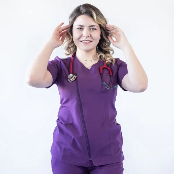 Costum medical Lotus Flex, stretch, wine, TRS-JK1 TRS-SP9