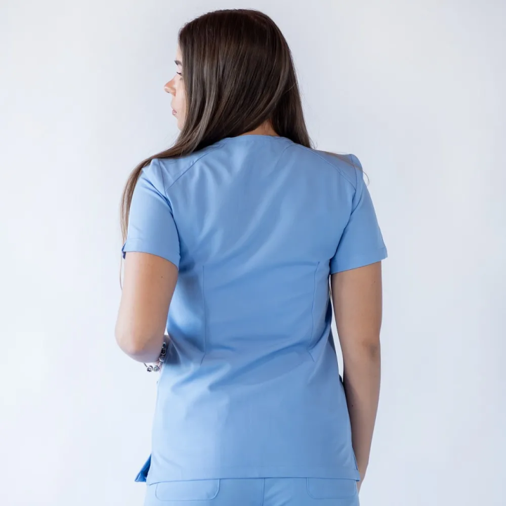 Bluza medicala Lotus Flex, stretch, albastru ciel, TRS-JK1 - imagine 3