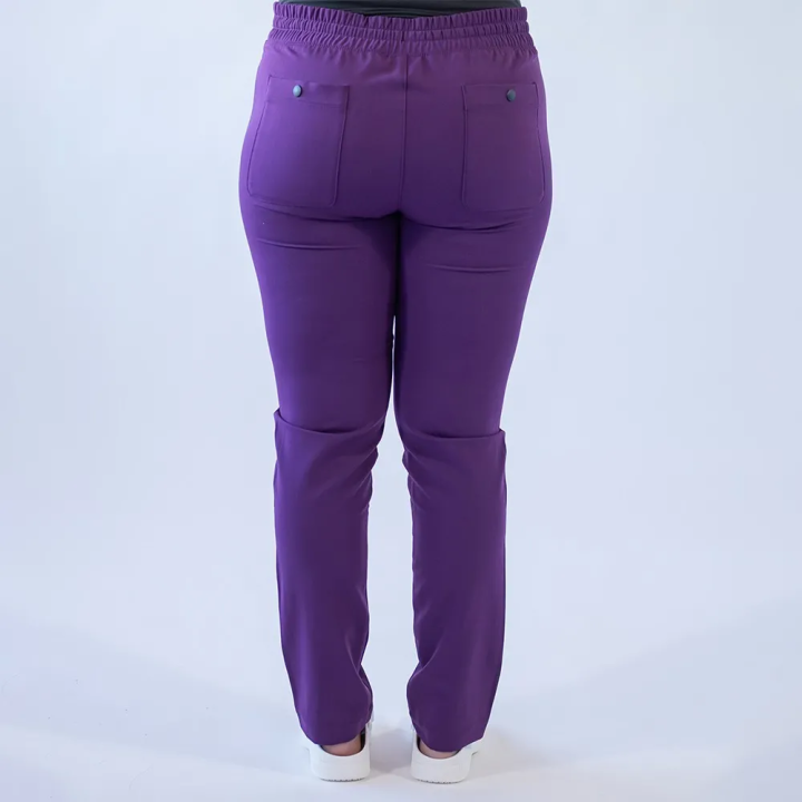 Pantaloni medicali Lotus Flex, stretch, cu snur, wine, TRS-SP9 - imagine 5
