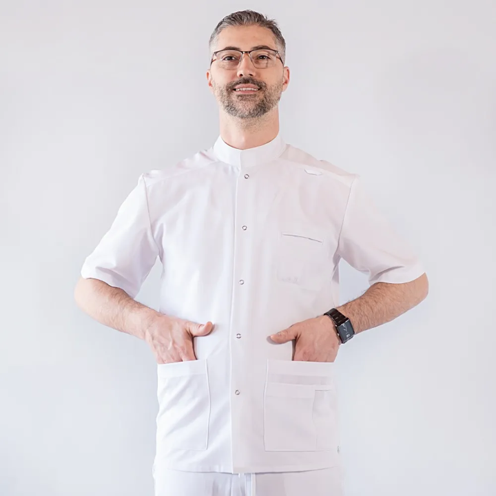 Costum medical Lotus Flex, stretch, alb, TRS-JK7 TRS-SP9 - imagine 3