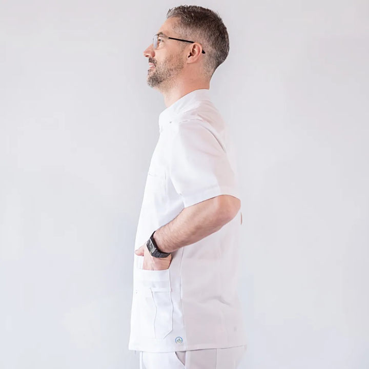Costum medical Lotus Flex, stretch, alb, TRS-JK7 TRS-SP9 - imagine 4