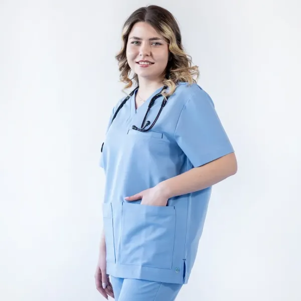 Costum medical Lotus Flex, stretch, albastru ciel, TRS-NP16 TRS-SP9