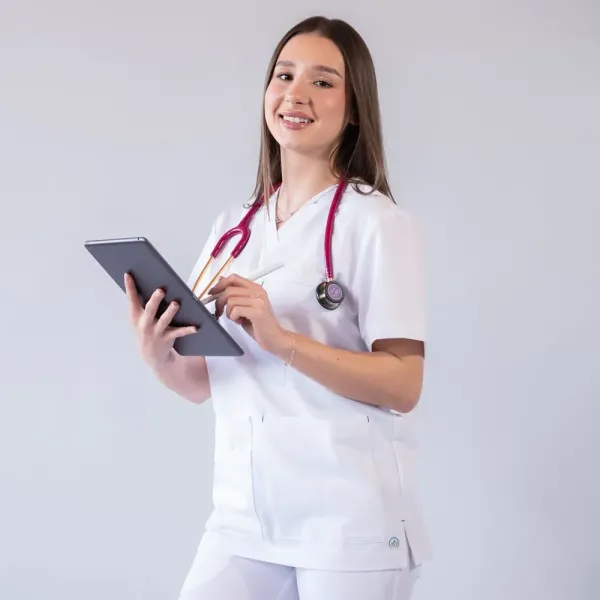 Costum medical Lotus Flex, stretch, alb, TRS-NP16 TRS-SP9
