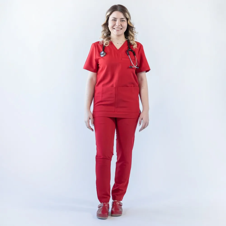Costum medical Lotus Flex, stretch, rosu, TRS-NP16 TRS-SP9 - imagine 2