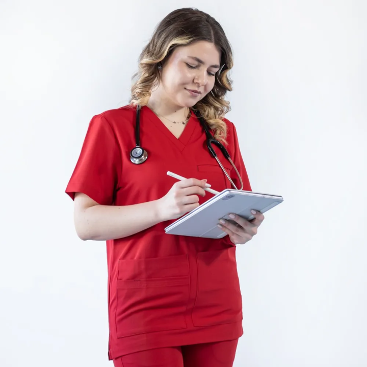 Costum medical Lotus Flex, stretch, rosu, TRS-NP16 TRS-SP9 - imagine 7