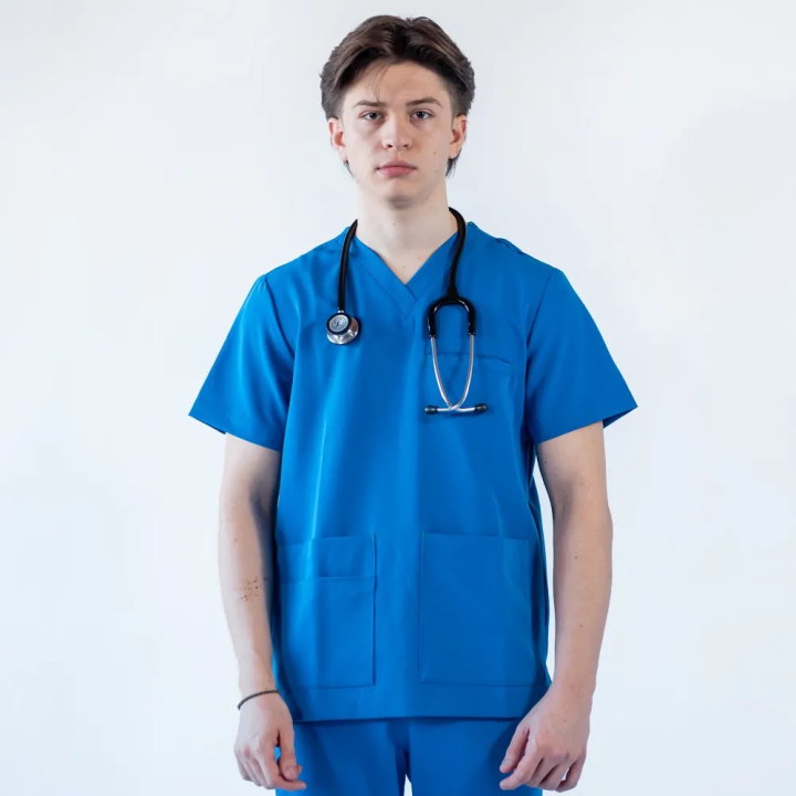 Bluza medicala Lotus Flex, stretch, albastru royal, TRS-NP16 - imagine 1