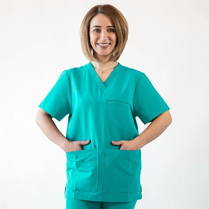 Bluza medicala Lotus Flex, stretch, aqua, TRS-NP16 - imagine 1