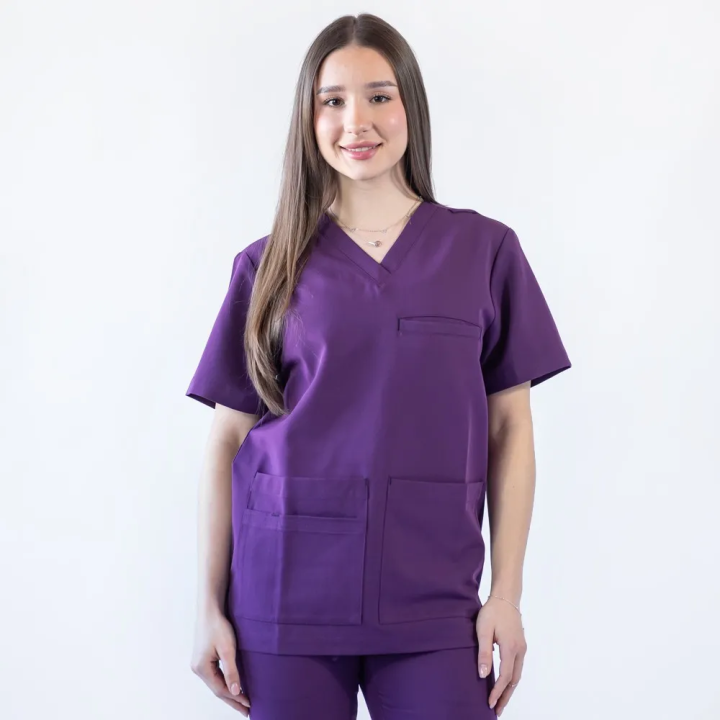 Bluza medicala Lotus Flex, stretch, wine, TRS-NP16 - imagine 1