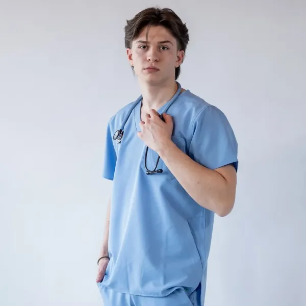 Costum medical Lotus Flex, stretch, albastru ciel, TRS-NP23 TRS-SP9