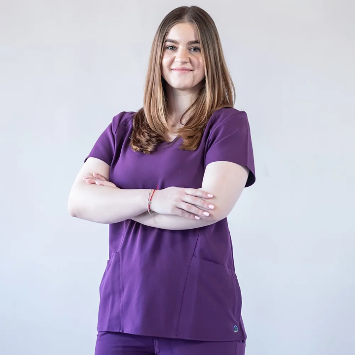 Bluza medicala Lotus Flex, stretch, wine, TRS-NP24 - imagine 3