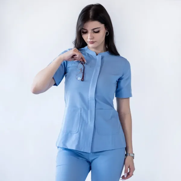 Costum medical Lotus Flex, stretch, albastru ciel, TRS-JK8 TRS-SP9