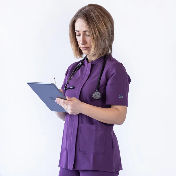 Bluza medicala Lotus Flex, stretch, wine, TRS-JK8 - imagine 3
